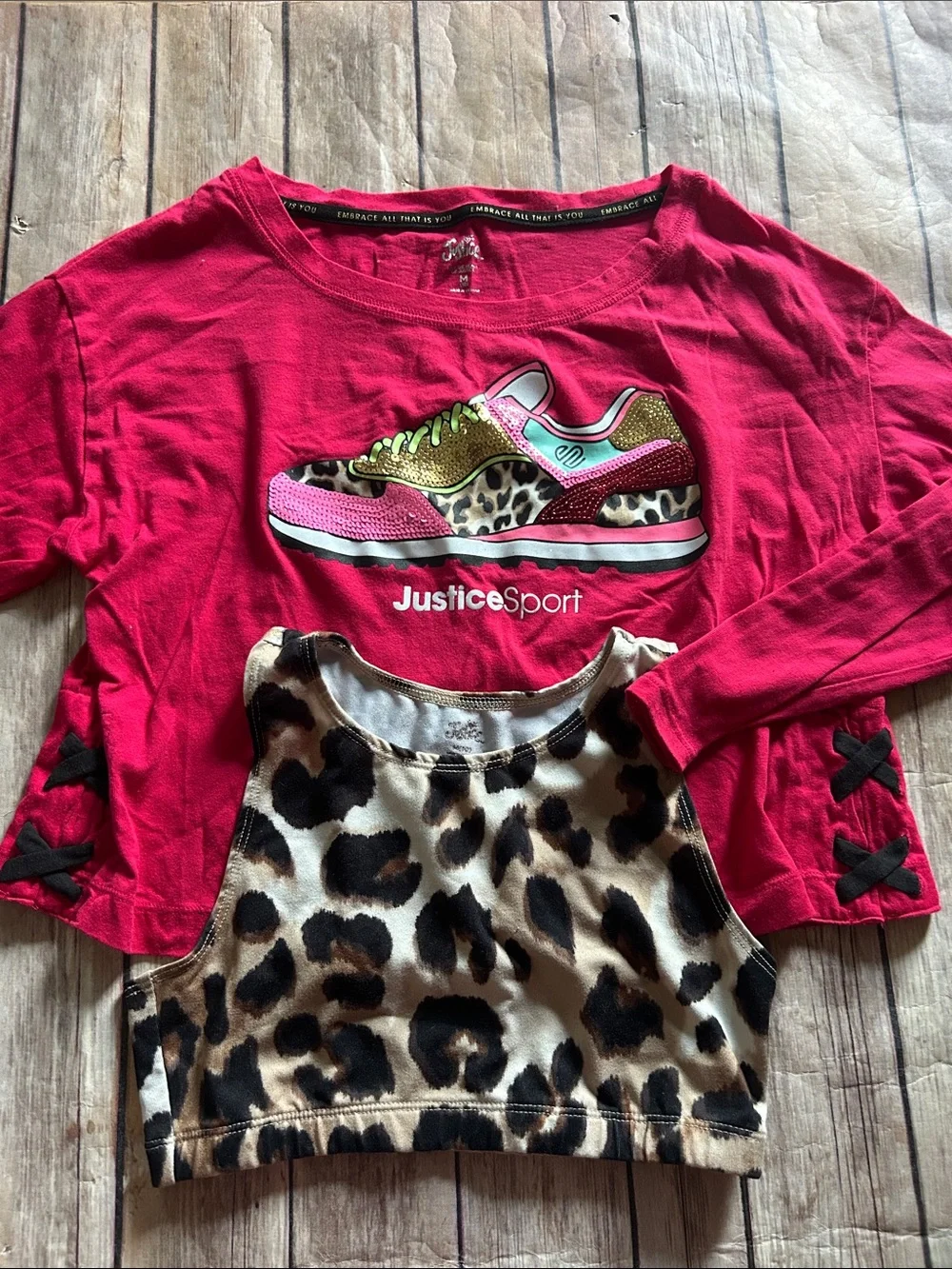 Justice Girls Pink, Black, White & Multicolor Matching Set